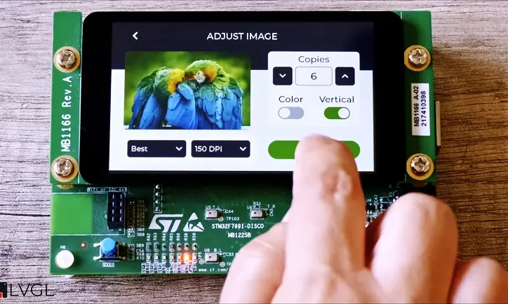 Testing printer demo in chip board