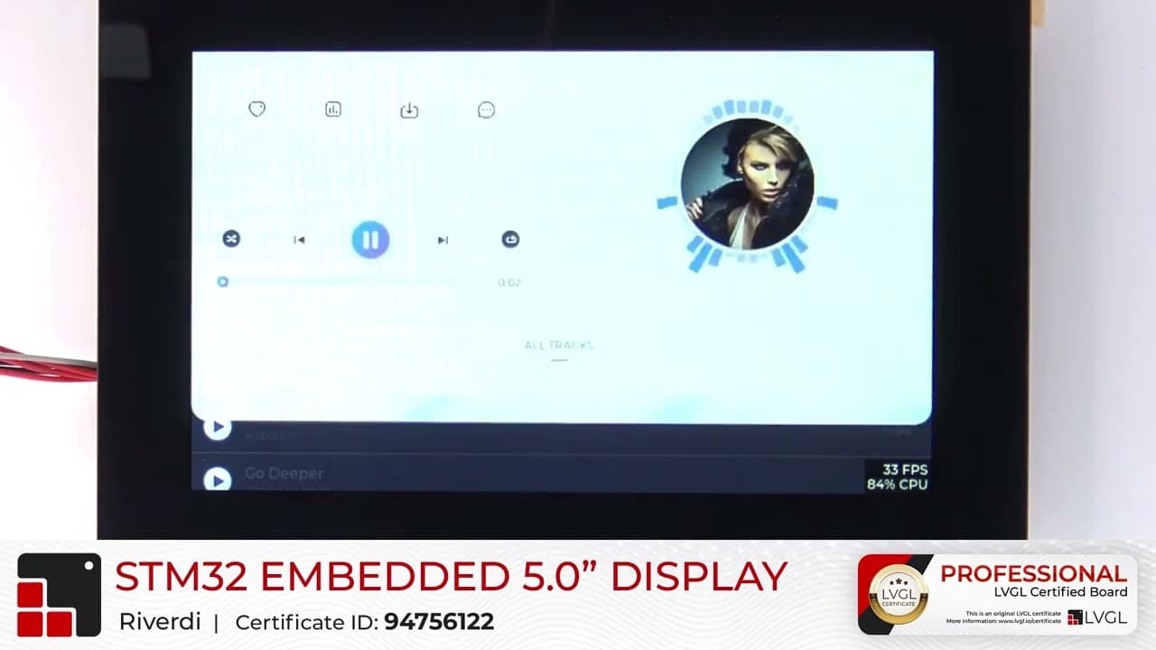 Riverdi STM32 Embedded 5.0 Display LVGL Demo