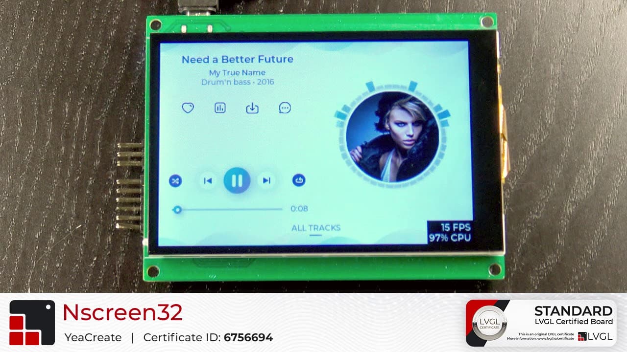 YeaCreate Nscreen32 LVGL Demo