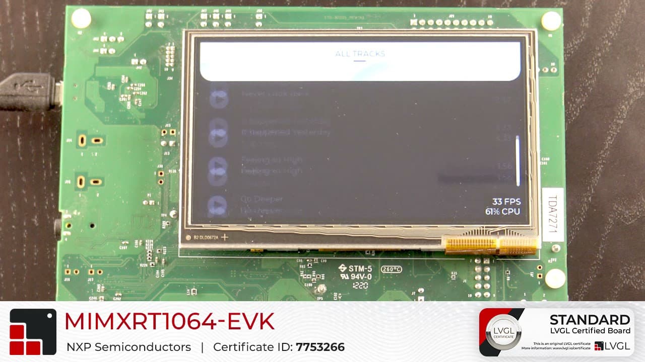 i.MX RT1064 EVK LVGL Demo