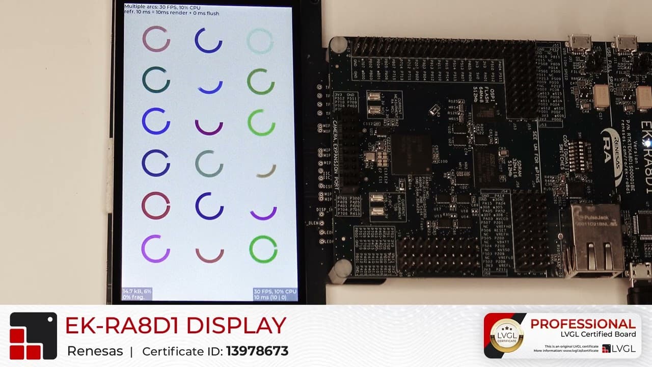 Renesas EK-RA8D1 LVGL Demo