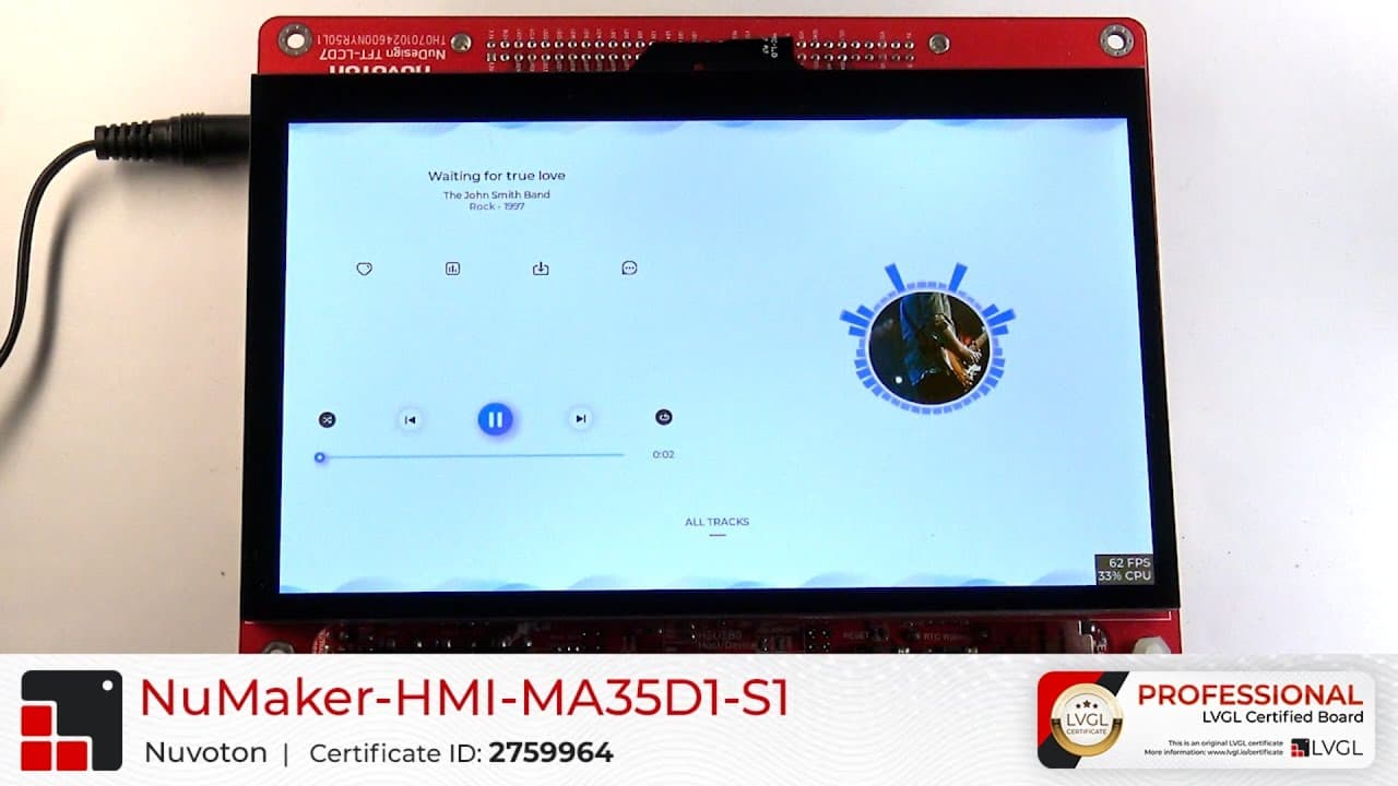 LVGL on NuMaker-HMI-MA35D1-S1 with smaller assets