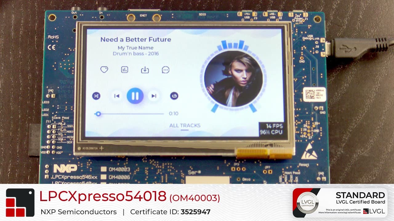 NXP LPCXpresso54S018 LVGL Demo