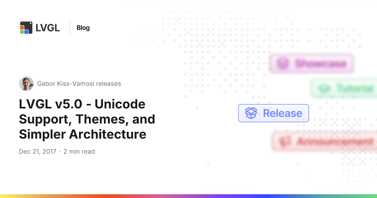 LVGL v5.0 - Unicode Support, Themes, and Simpler Architecture | Blog