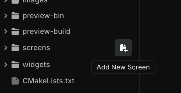 Add New Screen button