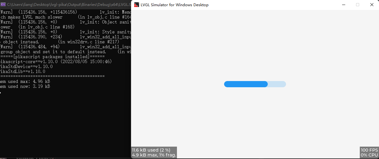 LVGL bar widget demo