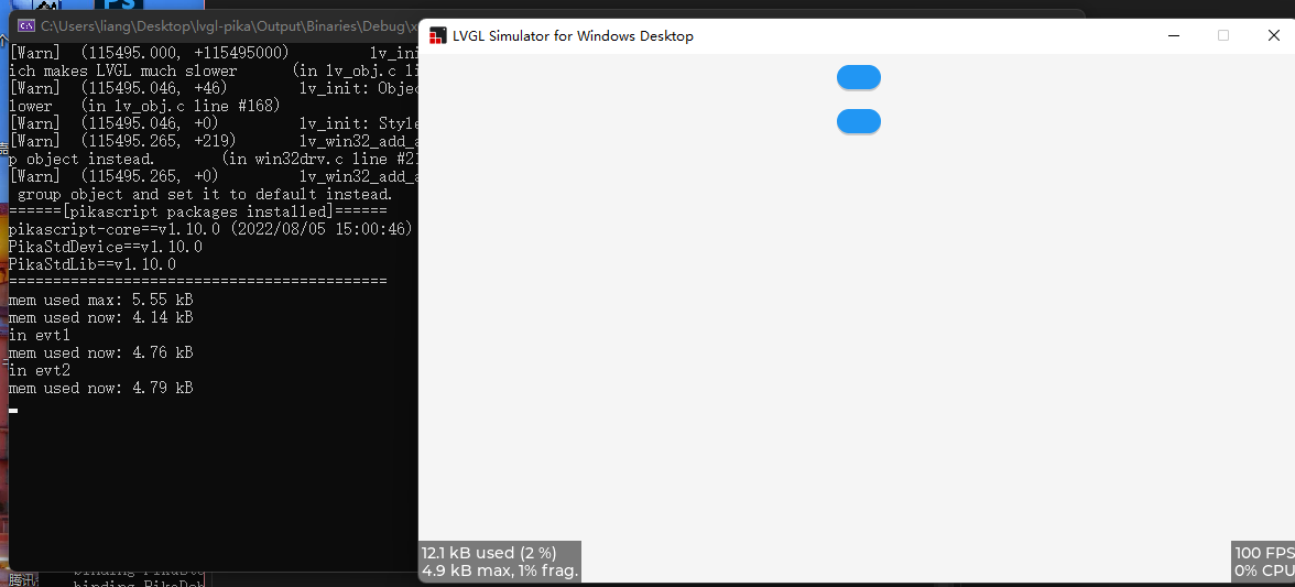 LVGL button widget demo