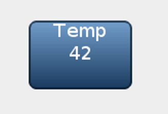 Button displaying custom temperature text
