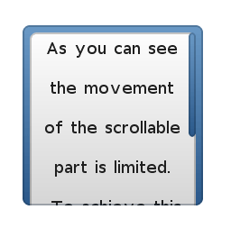Page object with scrolling limited to boundaries