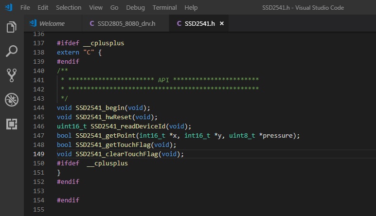 SSD2541 驱动头文件