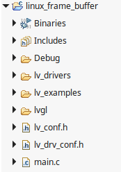 Project file structure with LVGL configuration files
