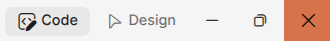 The Code / Design mode switch in the Editor toolbar