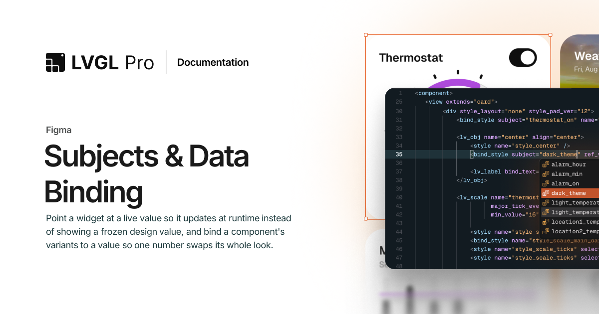 Subjects & Data Binding | LVGL Pro