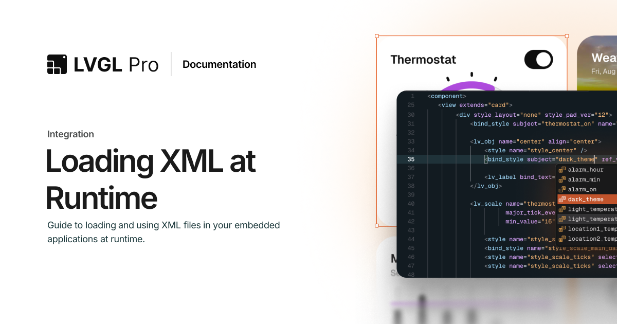 Loading XML at Runtime | LVGL Pro