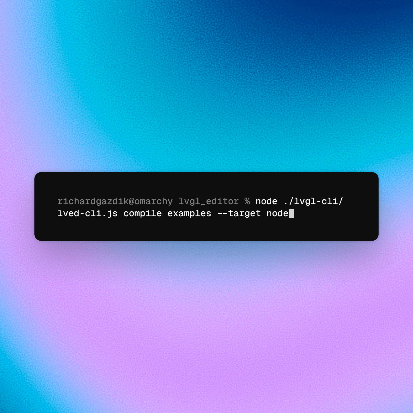 Screenshot of the LVGL Pro CLI with a command running.